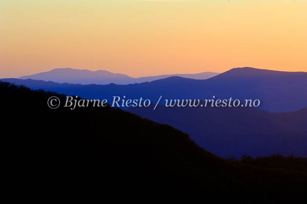 Sunset in Blue Ridge Mountains. USA / Sunset in Blue Ridge Mountains. USA