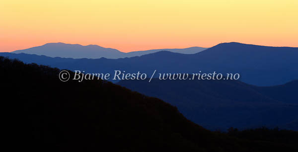 Sunset in Blue Ridge Mountains. USA / Sunset in Blue Ridge Mountains. USA